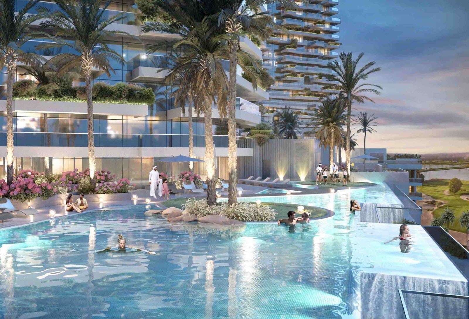 3 bedroom apartment with golf pool views in golf greens 2 tower a damac hills dubai exteriors 1 media item