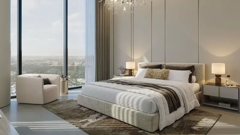 High floor 1 bedroom maid s room apartment with downtown marina views in skyscape altius sobha hartland 2 dubai