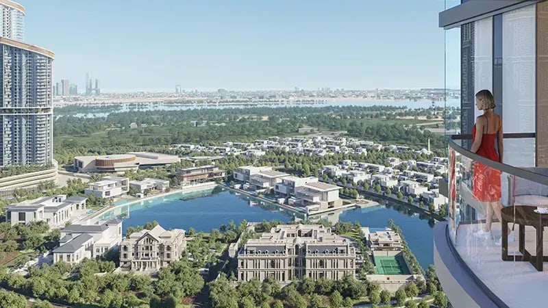 High floor 1 bedroom maid s room apartment with downtown marina views in skyscape altius sobha hartland 2 dubai