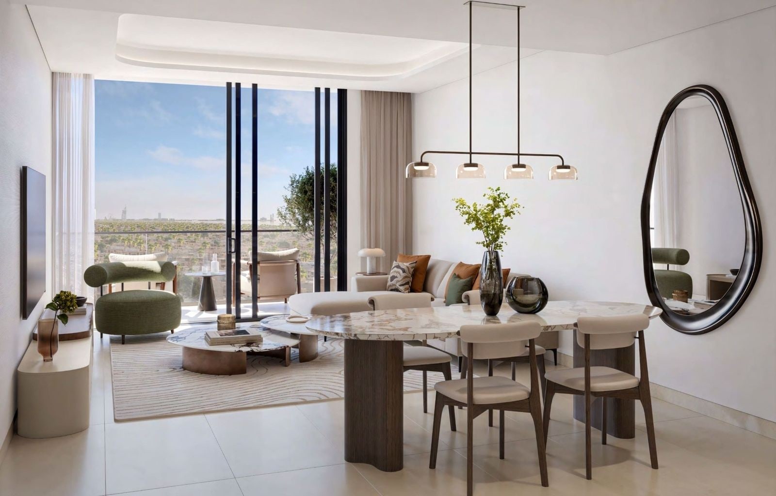 3-Bedroom Apartment with Pool & Garden Views in City Walk Crestlane 4, Al Wasl, Dubai