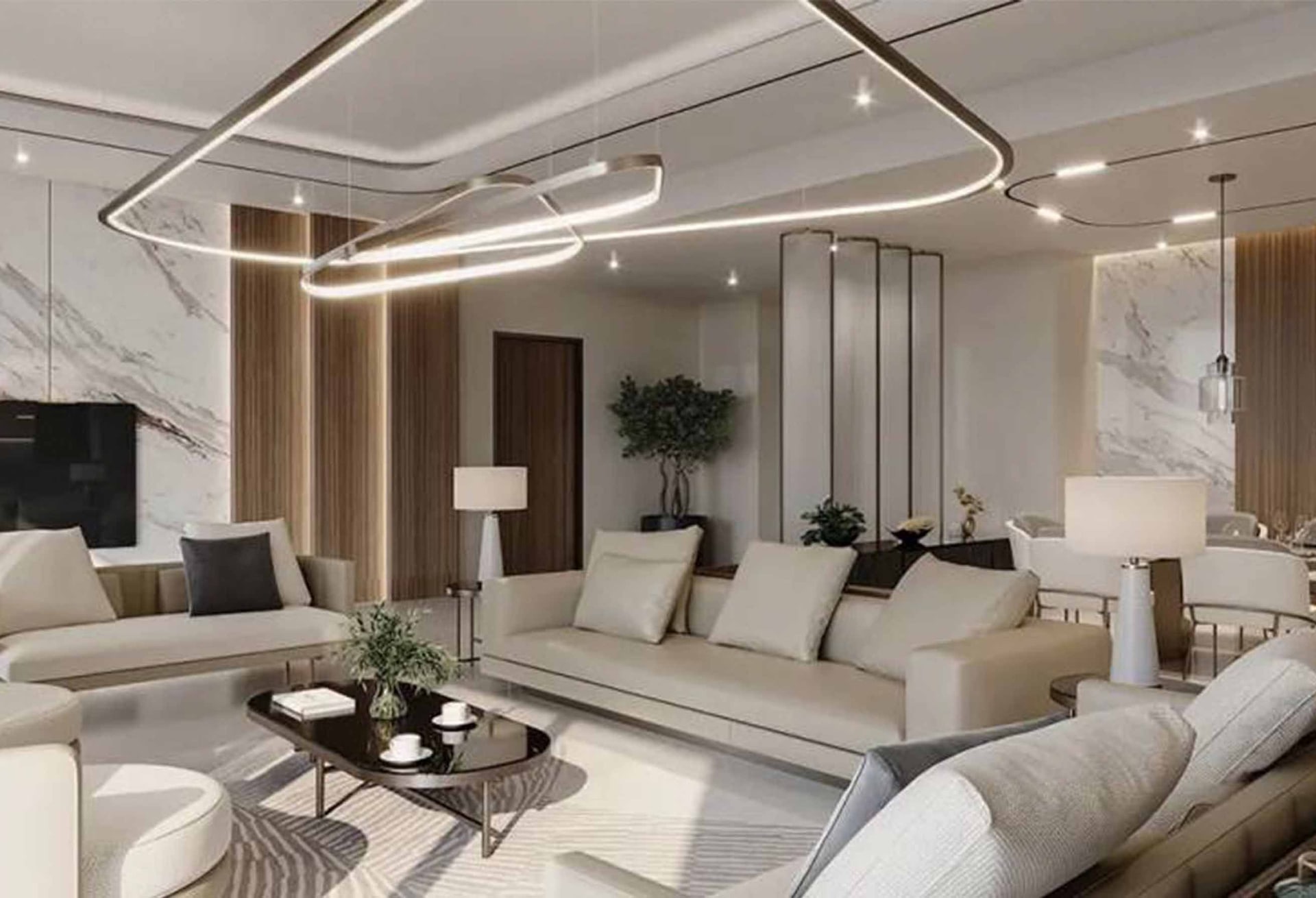 Full Sea View 3-Bedrooms Apartment with Maid's Room in Sobha Seahaven Tower A, Dubai Harbour interiors