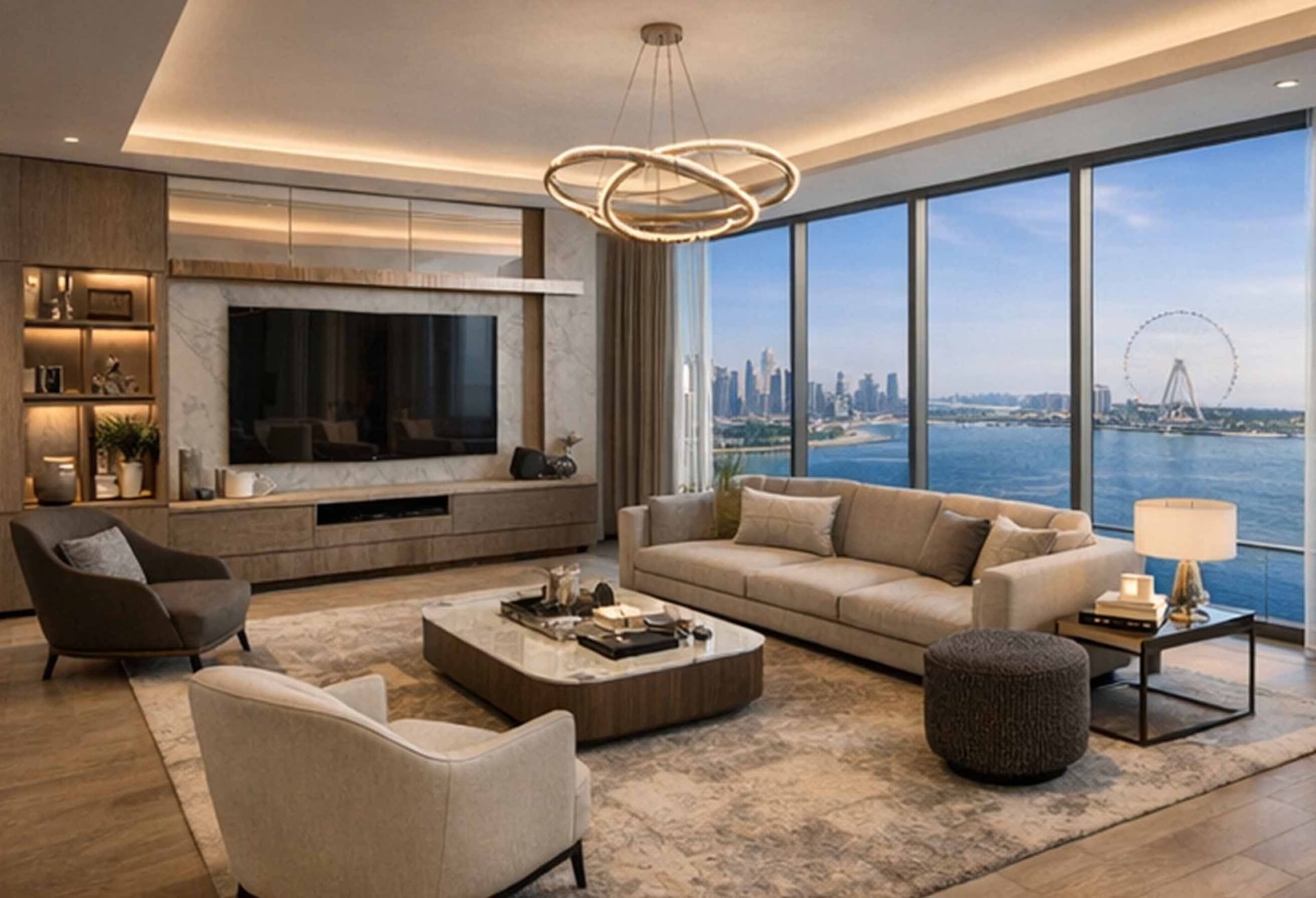 3-Bedroom Apartment with Palm and Marina Full Sea View in Sobha Seahaven Tower A