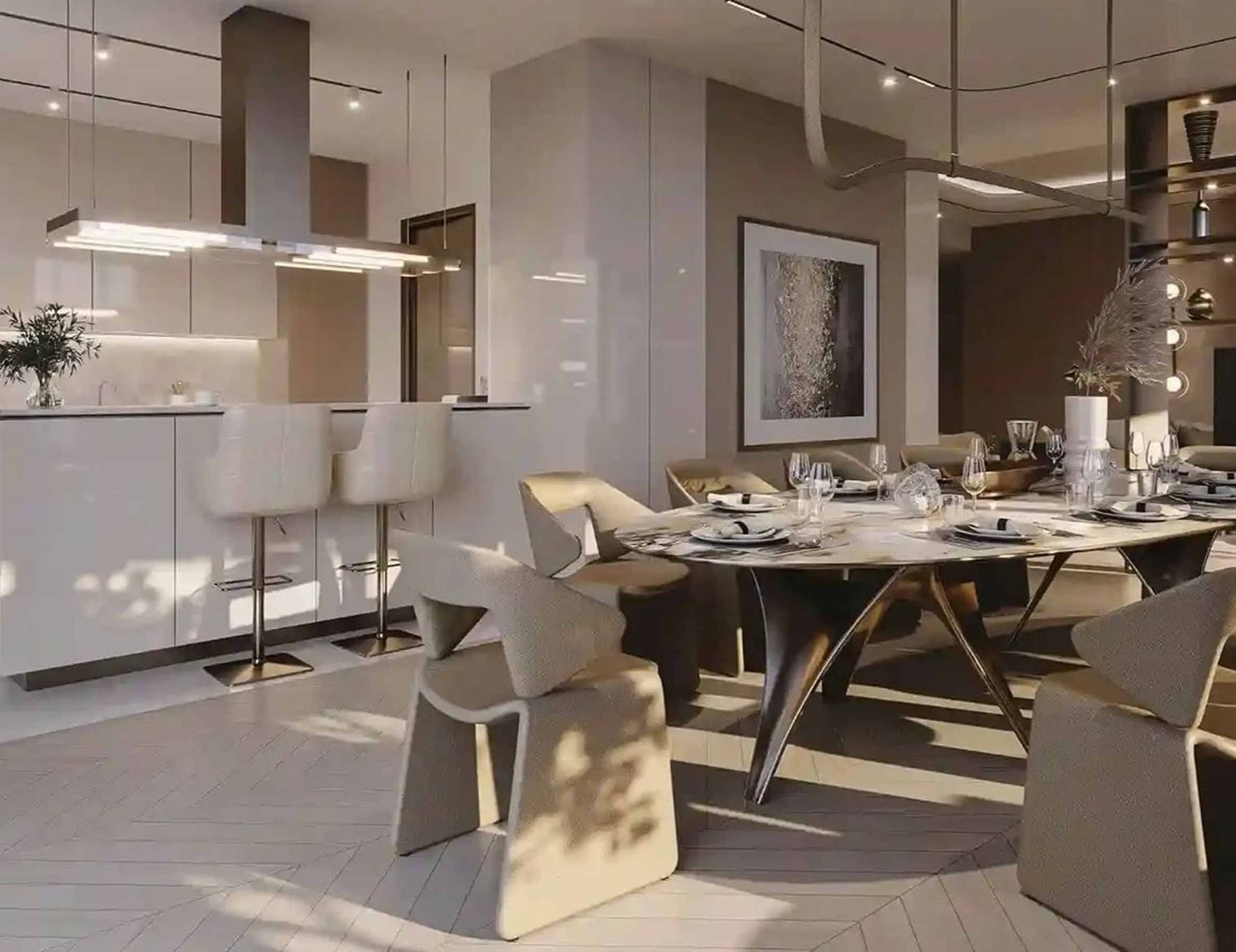 High Floor Apartment with Water View in 330 Riverside Crescent, Sobha Hartland 2, Dubai interiors