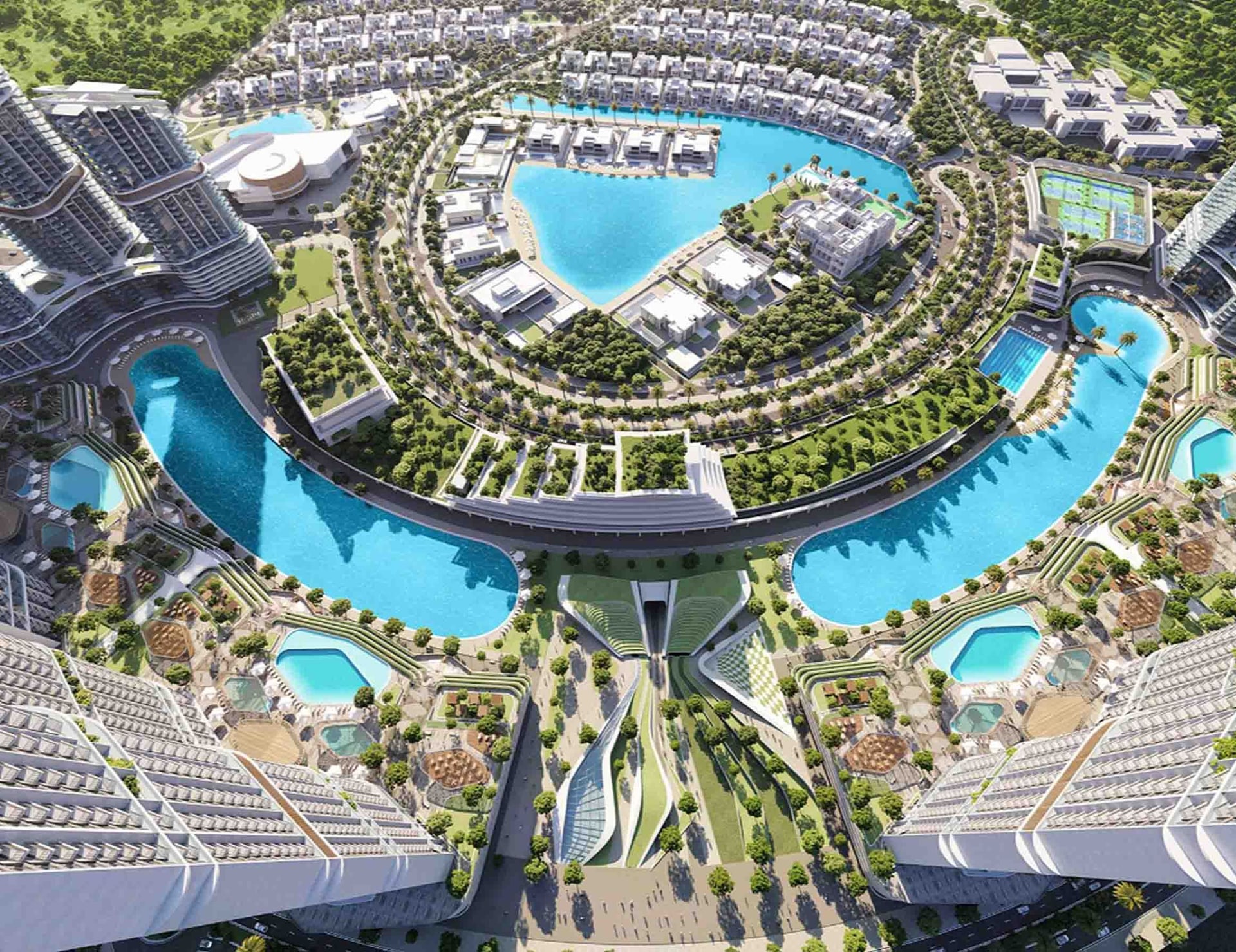 Lagoon and Skyline View Apartment in 330 Riverside Crescent, Sobha Hartland 2, Dubai exteriors