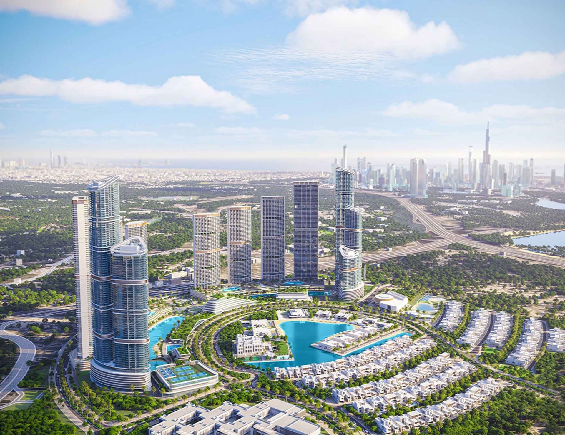Lagoon and Skyline View Apartment in 330 Riverside Crescent, Sobha Hartland 2, Dubai exteriors