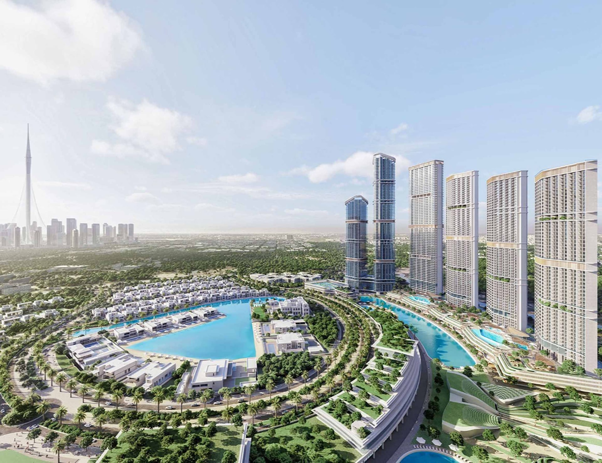Lagoon and Skyline View Apartment in 330 Riverside Crescent, Sobha Hartland 2, Dubai exteriors