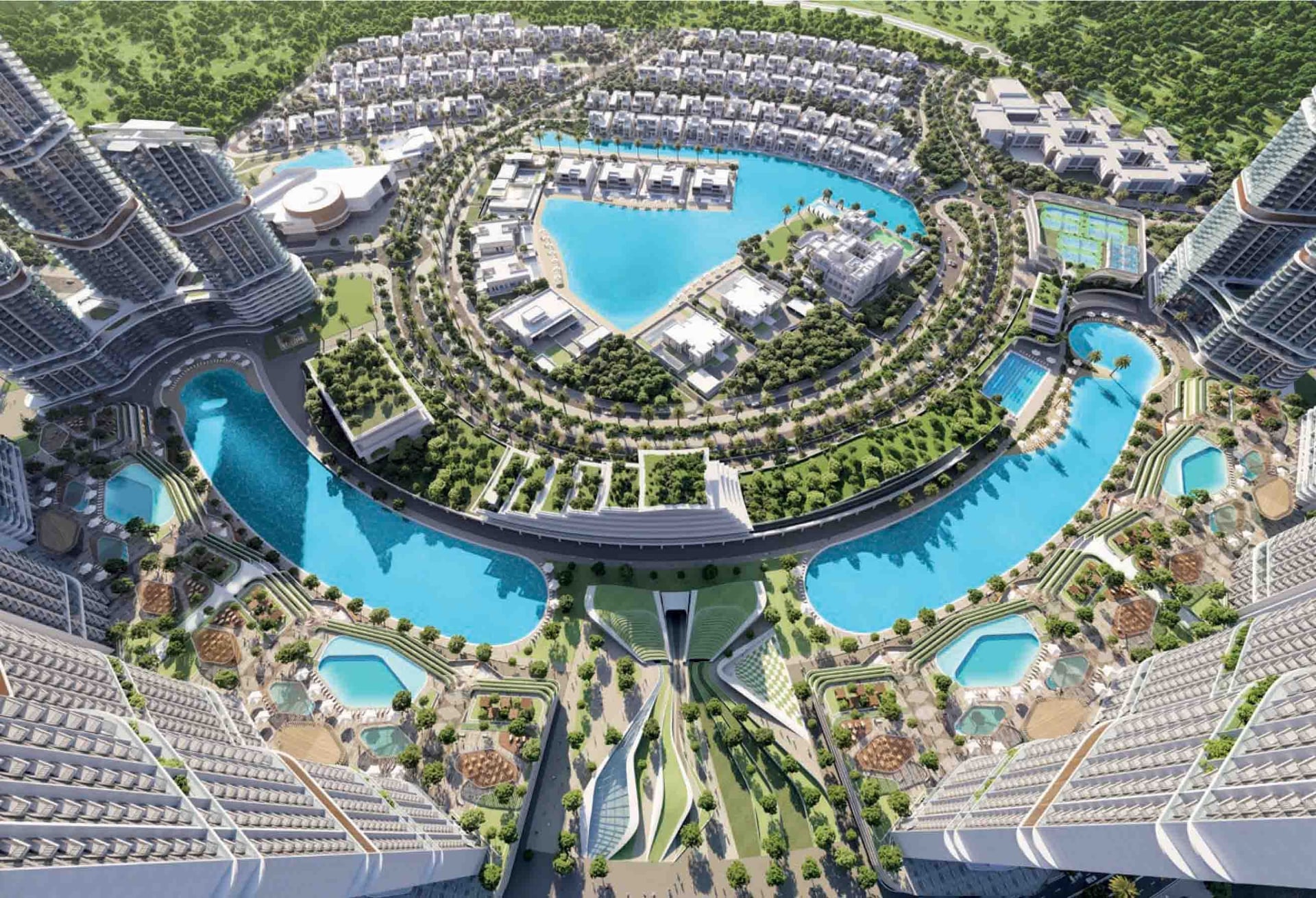 Lagoon and Skyline View Apartment in 330 Riverside Crescent, Sobha Hartland 2, Dubai exteriors