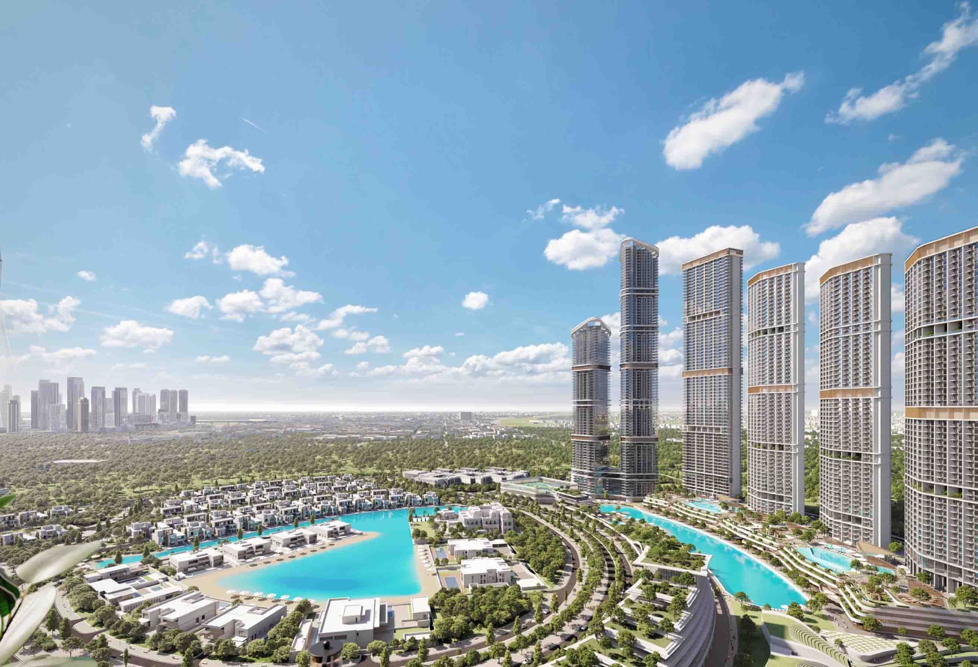 Lagoon and Skyline View Apartment in 320 Riverside Crescent, Sobha Hartland 2, Dubai exteriors