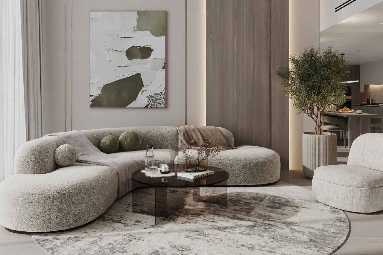 High floor with skyline views apartment in cove boulevard dubai land residence complex interiors cove boulevard by