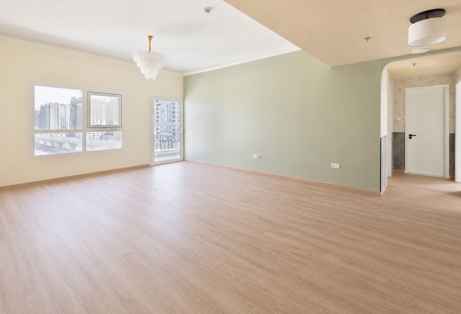 Fully renovated 3 bedroom maid s room apartment in equiti home b al furjan dubai interiors 1 media item
