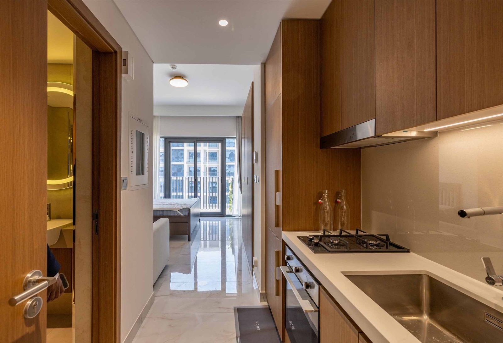 Furnished open view studio in azizi beach oasis mirage 1 dubai studio city interiors azizi beach oasis azizi mirage 1
